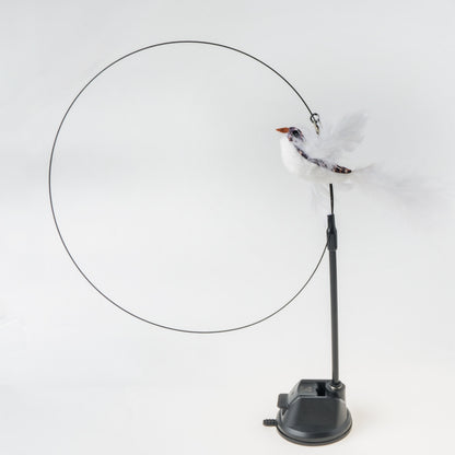 Interactive Hand-Free Bird/Feather Cat Wand with Bell and Powerful Suction Cup - Perfect for Hunting and Exercise Playtime