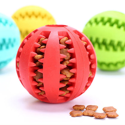 Interactive Rubber Dog Ball for Playtime and Dental Health - Perfect for Dogs of All Sizes