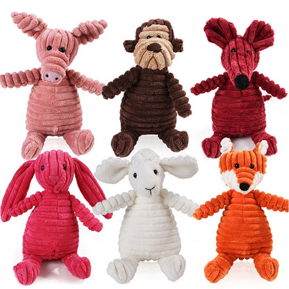 Plush and Durable Corduroy Dog Toys with Squeakers for Hours of Fun and Playtime