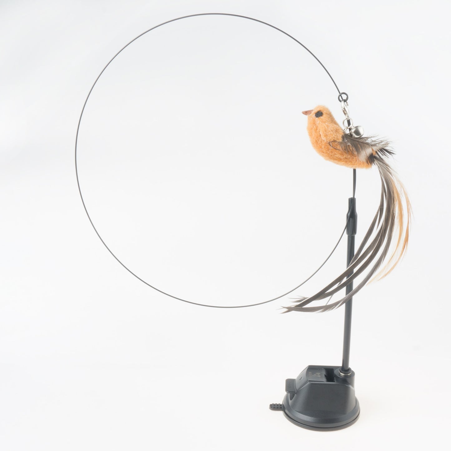 Interactive Hand-Free Bird/Feather Cat Wand with Bell and Powerful Suction Cup - Perfect for Hunting and Exercise Playtime