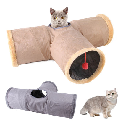 Provide Your Cat with Endless Fun with the Foldable Pet Cat Toy Tunnel
