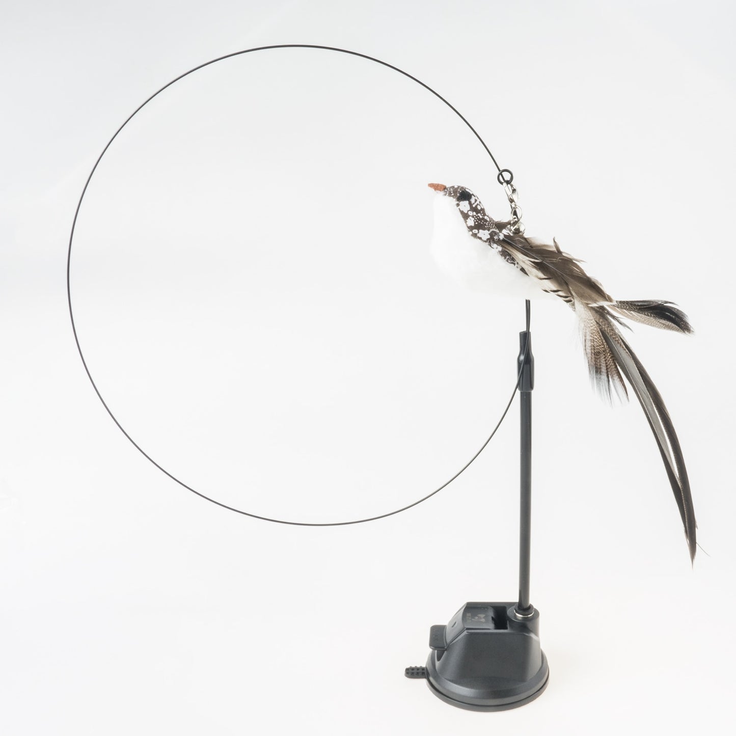 Interactive Hand-Free Bird/Feather Cat Wand with Bell and Powerful Suction Cup - Perfect for Hunting and Exercise Playtime