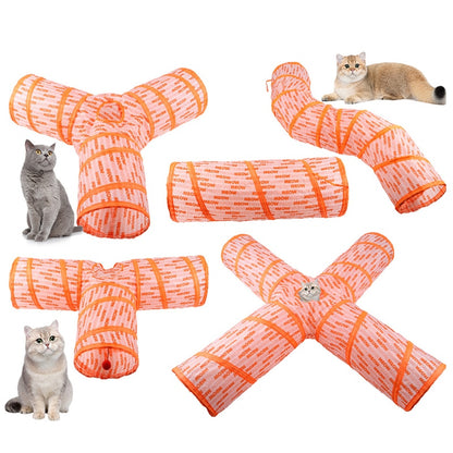 Provide Your Cat with Endless Fun with the Foldable Pet Cat Toy Tunnel