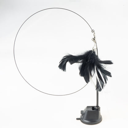 Interactive Hand-Free Bird/Feather Cat Wand with Bell and Powerful Suction Cup - Perfect for Hunting and Exercise Playtime