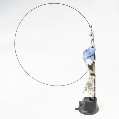 Interactive Hand-Free Bird/Feather Cat Wand with Bell and Powerful Suction Cup - Perfect for Hunting and Exercise Playtime