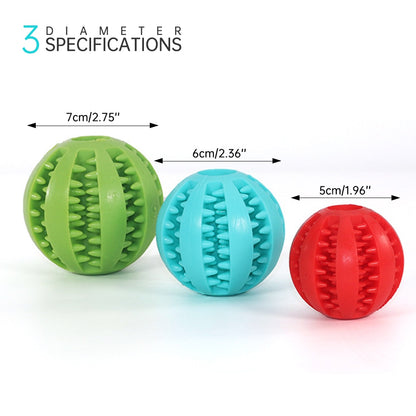 Interactive Rubber Dog Ball for Playtime and Dental Health - Perfect for Dogs of All Sizes