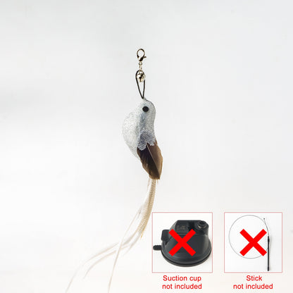 Interactive Hand-Free Bird/Feather Cat Wand with Bell and Powerful Suction Cup - Perfect for Hunting and Exercise Playtime