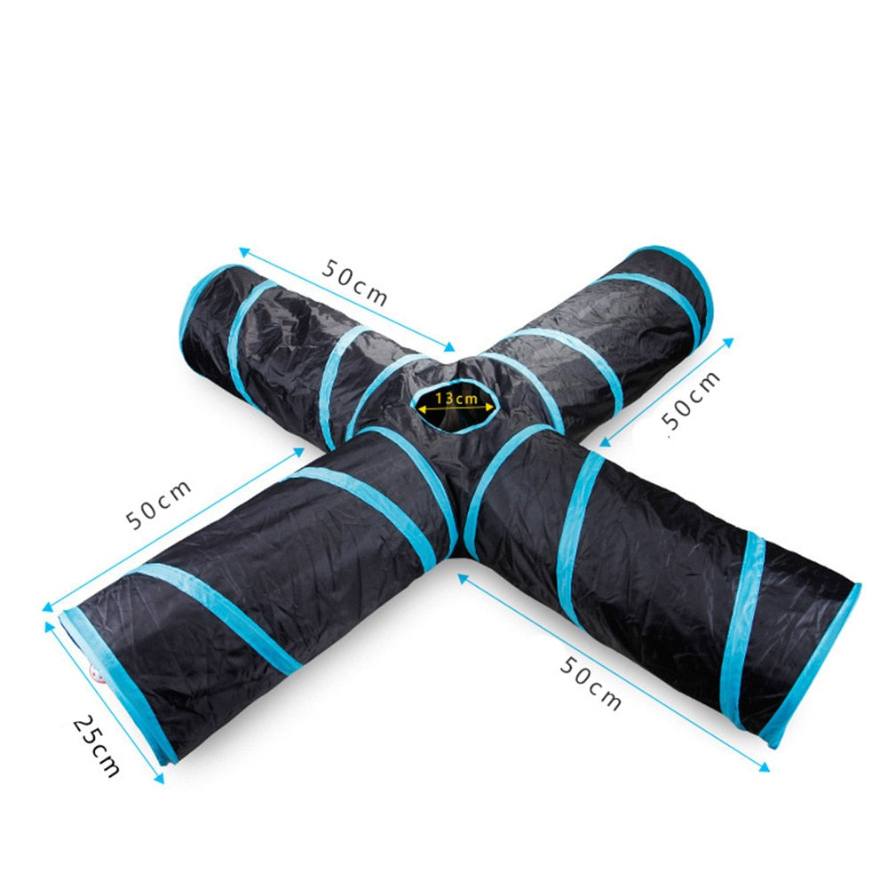 Provide Your Cat with Endless Fun with the Foldable Pet Cat Toy Tunnel