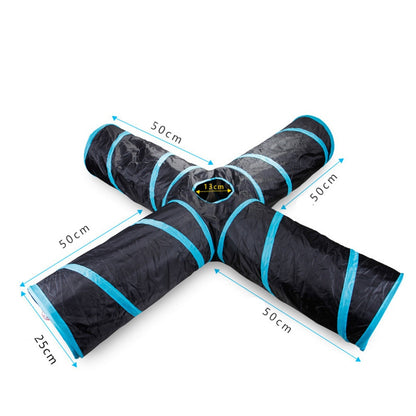 Provide Your Cat with Endless Fun with the Foldable Pet Cat Toy Tunnel