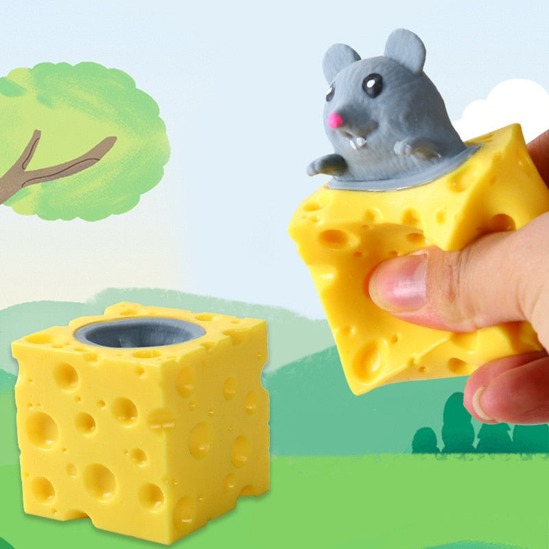 Cheese Mouse Stress Ball: Fun Vent Toy for Pets
