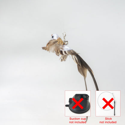 Interactive Hand-Free Bird/Feather Cat Wand with Bell and Powerful Suction Cup - Perfect for Hunting and Exercise Playtime
