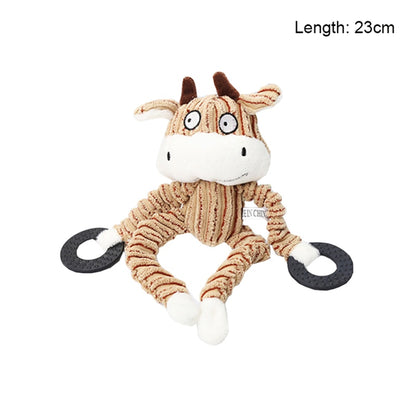 Cute and Durable Donkey-Shaped Corduroy Chew Toy for Dogs - Perfect for Playtime, Training, and Dental Health