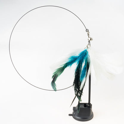 Interactive Hand-Free Bird/Feather Cat Wand with Bell and Powerful Suction Cup - Perfect for Hunting and Exercise Playtime