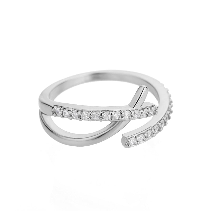 Lightning Rings for Women with Zirconia